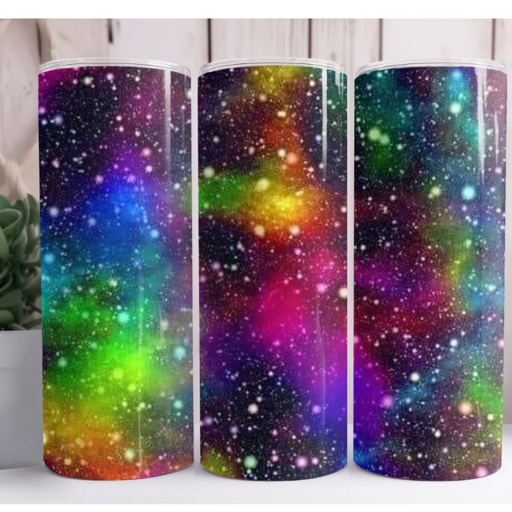 Galaxy Print 20oz Skinny Tumbler Custom Insulated Cup
